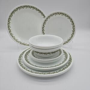 Corelle Spring Blossom/Crazy Daisy 16-Pc Dinnerware Set Made In USA 1970's #3